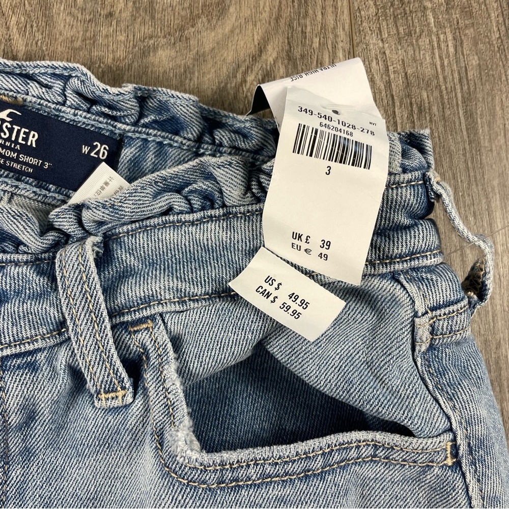 Hollister Ultra High Rise Mom Shorts Vintage Stretch 3" New - Picture 3 of 9
